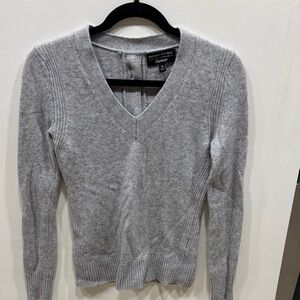 Banana Republic Light Gray V-Neck Sweater